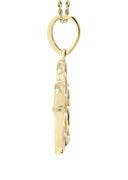 10K Yellow Gold Last Supper Diamond Pendant & Rope Chain | 0.36 Carats