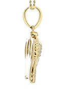 14K Yellow Gold Crown Diamond Pendant & Rope Chain | 0.16 Carats