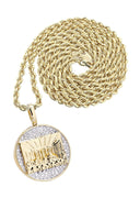 10K Yellow Gold Last Supper Diamond Pendant & Rope Chain | 0.32 Carats