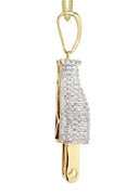 10K Yellow Gold Plug Diamond Pendant & Franco Chain | 0.66 Carats