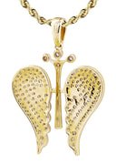 10K Yellow Gold Wings Pendant & Rope Chain | 0.77 Carats
