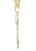 10K Yellow Gold Key Pendant & Cuban Chain | 2.78 Carats