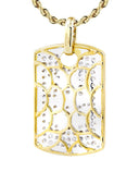 10K Yellow Gold Dog Tag Pendant & Rope Chain | 0.52 Carats
