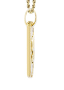 10K Yellow Gold Dog Tag Pendant & Rope Chain | 0.52 Carats