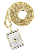 10K Yellow Gold Vault Pendant & Franco Chain | 0.59 Carats
