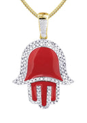 10K Yellow Gold Hamsa Pendant & Franco Chain | 0.8 Carats