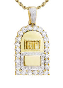 10K Yellow Gold RIP Pendant & Rope Chain | 0.85 Carats