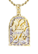10K Yellow Gold RIP Pendant & Rope Chain | 0.85 Carats