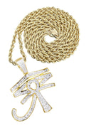 10K Yellow Gold Eye of Ra Pendant & Rope Chain | 0.71 Carats