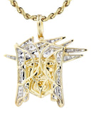 10K Yellow Gold Jesus Pendant & Rope Chain | 0.42 Carats