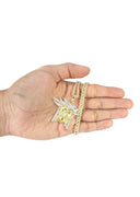 10K Yellow Gold Jesus Pendant & Rope Chain | 0.42 Carats