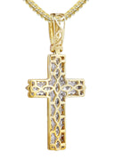 10K Yellow Gold Cross Pendant & Franco Chain | 1.26 Carats