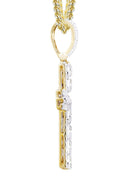 10K Yellow Gold Cross Pendant & Franco Chain | 1.26 Carats