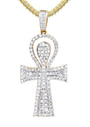 10K Yellow Gold Ankh Pendant & Franco Chain | 0.77 Carats
