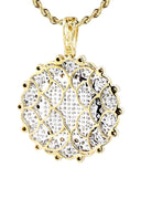 10K Yellow Gold Round Pendant & Rope Chain | 3.08 Carats