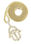 10K Yellow Gold Hamsa Pendant & Franco Chain | 1.75 Carats