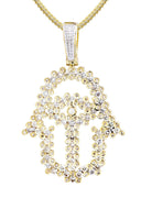 10K Yellow Gold Hamsa Pendant & Franco Chain | 1.75 Carats