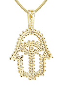 10K Yellow Gold Hamsa Pendant & Franco Chain | 1.75 Carats