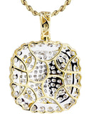 10K Yellow Gold Round Pendant & Rope Chain | 3.34 Carats