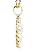 10K Yellow Gold Round Pendant & Rope Chain | 3.34 Carats