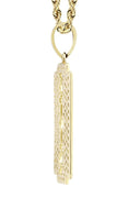 10K Yellow Gold Razor Blade Barber Pendant & Rope Chain | 0.77 Carats