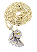 10K Yellow Gold Money Roll Pendant & Cuban Chain | 2.2 Carats