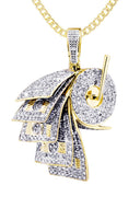 10K Yellow Gold Money Roll Pendant & Cuban Chain | 2.2 Carats
