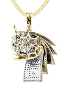 10K Yellow Gold Money Roll Pendant & Cuban Chain | 2.2 Carats