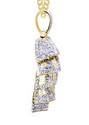 10K Yellow Gold Money Roll Pendant & Cuban Chain | 2.2 Carats
