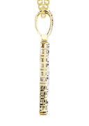 10K Yellow Gold Dog Tag Pendant & Cuban Chain | 2.73 Carats