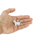 14K Yellow Gold Goat Diamond Pendant & Cuban Chain | 2.44 Carats