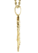 14K Yellow Gold Trap House Diamond Pendant & Rope Chain | 2.62 Carats
