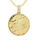Full Diamond 10K Yellow Gold Small Round Picture Pendant Necklace | 1.45 Carats | Appx. 16 Grams