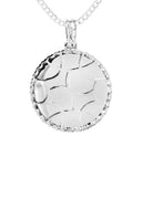Full Diamond 10K White Gold Small Round Picture Pendant Necklace | 1.45 Carats | Appx. 16 Grams