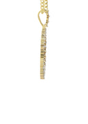 Full Diamond 10K Yellow Gold Small Round Picture Pendant Necklace | 1.45 Carats | Appx. 16 Grams