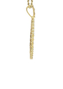 Full Diamond 10K Yellow Gold Small Octagon Picture Pendant Necklace | 1.51 Carats | Appx. 17 Grams
