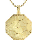 Full Diamond 10K Yellow Gold Medium Octagon Picture Pendant Necklace | 2.23 Carats | Appx. 20 Grams