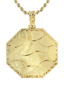 Full Diamond 10K Yellow Gold Large Octagon Picture Pendant Necklace | 2.69 Carats | Appx. 20 Grams