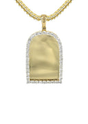Diamond 10K Yellow Gold Small Headstone Picture Pendant Necklace | 1.88 Carats | Appx. 17 Grams