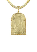 Diamond 10K Yellow Gold Small Headstone Picture Pendant Necklace | 1.88 Carats | Appx. 17 Grams