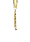 Diamond 10K Yellow Gold Small Headstone Picture Pendant Necklace | 1.88 Carats | Appx. 17 Grams