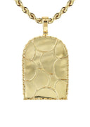 Diamond 10K Yellow Gold Medium Headstone Picture Pendant Necklace | 3.85 Carats | Appx. 24 Grams