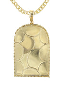 Diamond 10K Yellow Gold Large Headstone Picture Pendant Necklace | 4.63 Carats | Appx. 29 Grams