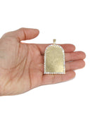 Diamond 10K Yellow Gold Large Headstone Picture Pendant Necklace | 4.63 Carats | Appx. 29 Grams