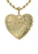 Diamond 10K Yellow Gold Medium Heart Picture Pendant Necklace | 1.83 Carats | Appx. 18 Grams