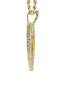 Diamond 10K Yellow Gold Medium Heart Picture Pendant Necklace | 1.83 Carats | Appx. 18 Grams
