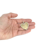 Diamond 10K Yellow Gold Medium Heart Picture Pendant Necklace | 1.83 Carats | Appx. 18 Grams