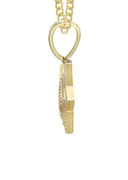 10K Yellow Gold Chain & Cz 47 Pendant | Appx. 21 Grams