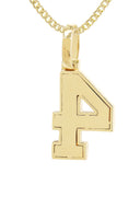 10K Yellow Gold | #4 Diamond Pendant & Cuban Chain | 0.44 Carats
