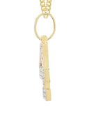 10K Yellow Gold | #4 Diamond Pendant & Cuban Chain | 0.44 Carats